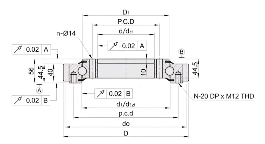 external gear slewing bearing structure