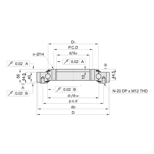 VSA201094 Internal Gear Slewing Bearing Structure