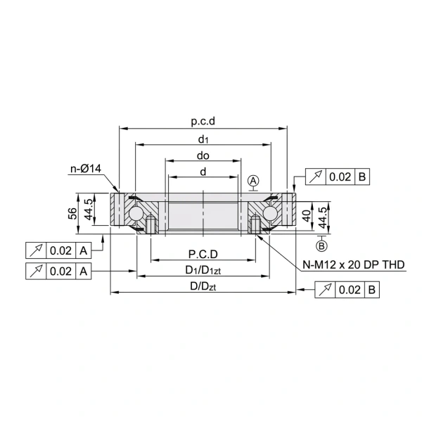 VSI200944 Internal Gear Slewing Bearing Structure