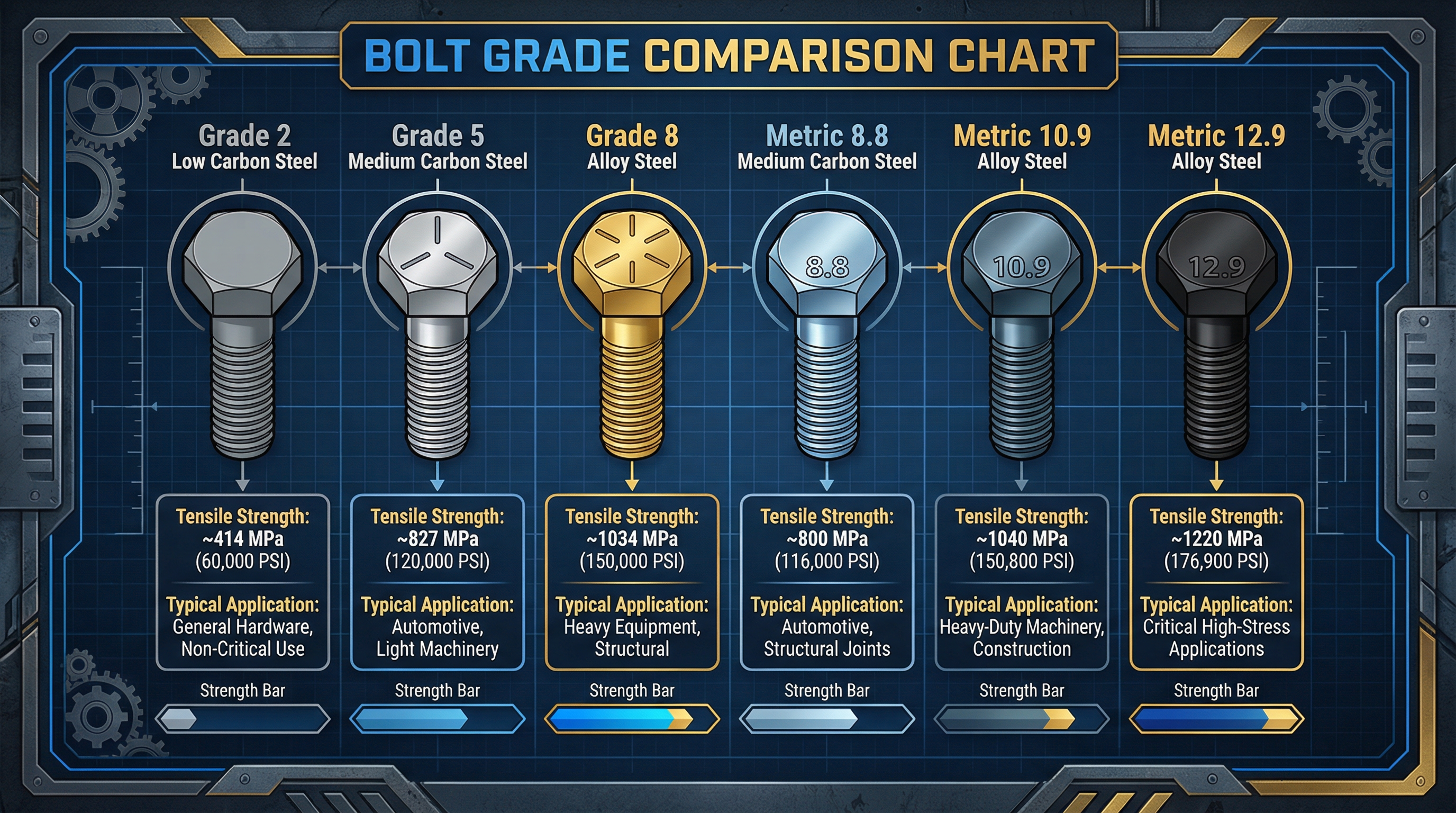Bolt Grade Comparison Chart Bolt Grade Comparison Chart