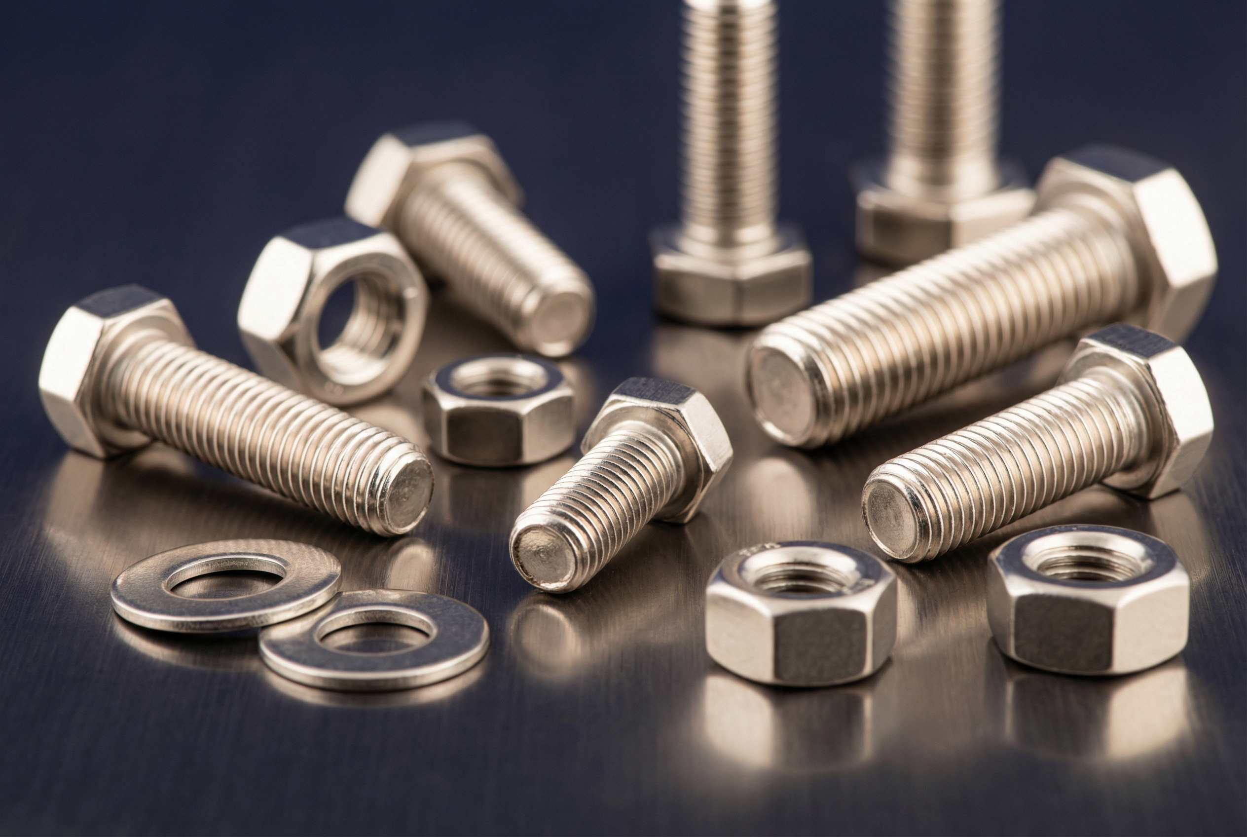 Stainless Steel Bolts Close-up