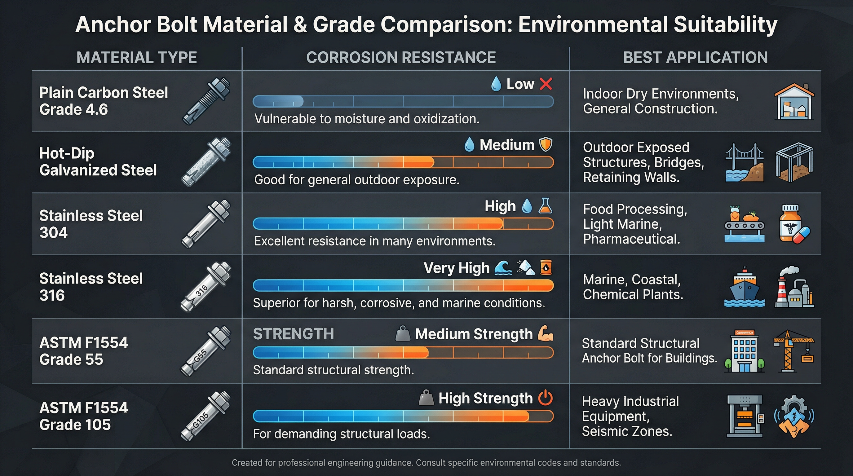 Anchor Bolt Materials and Grades