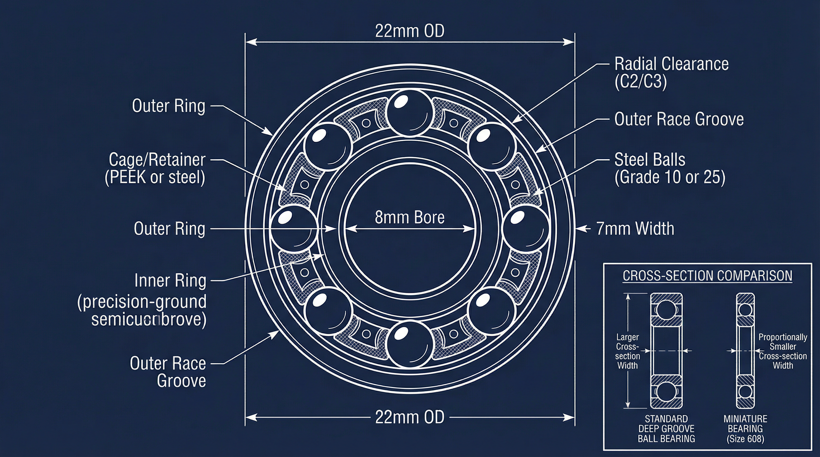 Miniature Bearing Cross Section