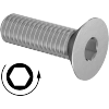 Left-Hand-Thread Stainless Steel Hex-Drive Flat Head Screws