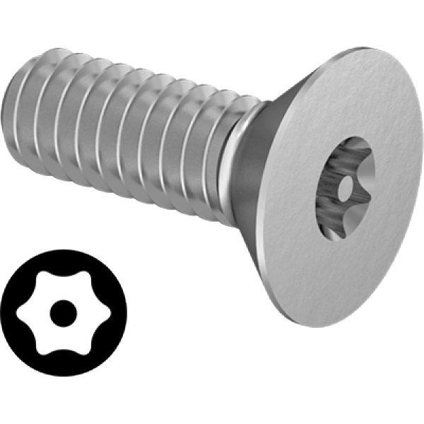 0364FA00001 Tamper-Resistant Torx Stainless Steel Flat Head Screws