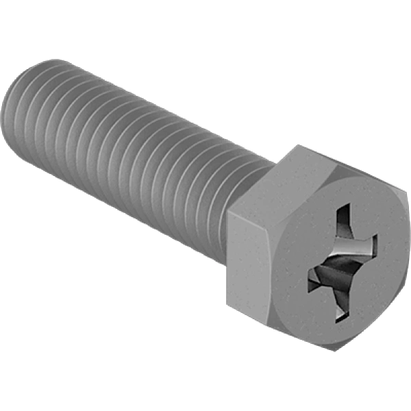 0231FA00002 High-Strength Steel Hex Head Screws with Phillips Drive
