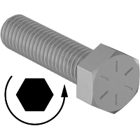 0233FA00001 Left-Hand Threaded High-Strength Steel Hex Head Screws