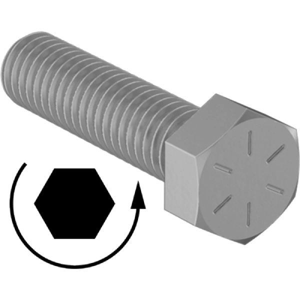 0233FA00001 Left-Hand Threaded High-Strength Steel Hex Head Screws