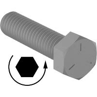 0240FA00001 Left-Hand Threaded Medium-Strength Grade 5 Steel Hex Head Screws