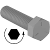 Left-Hand Threaded Medium-Strength Grade 5 Steel Hex Head Screws
