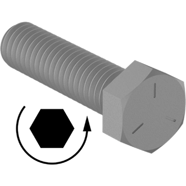 0240FA00002 Left-Hand Threaded Medium-Strength Grade 5 Steel Hex Head Screws