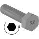 0239FA00002 Left-Hand Threaded Medium-Strength Metric Class 8.8 Steel Hex Head Screws
