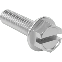 Stainless Steel Flanged Hex Head Screws with Slotted Drive