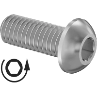 0225FA00001 Left-Hand-Thread Stainless Steel Button Head Hex-Drive Screws