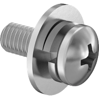 Stainless Steel Pan Head Phillips Screws with Flat and Split Lock Washer