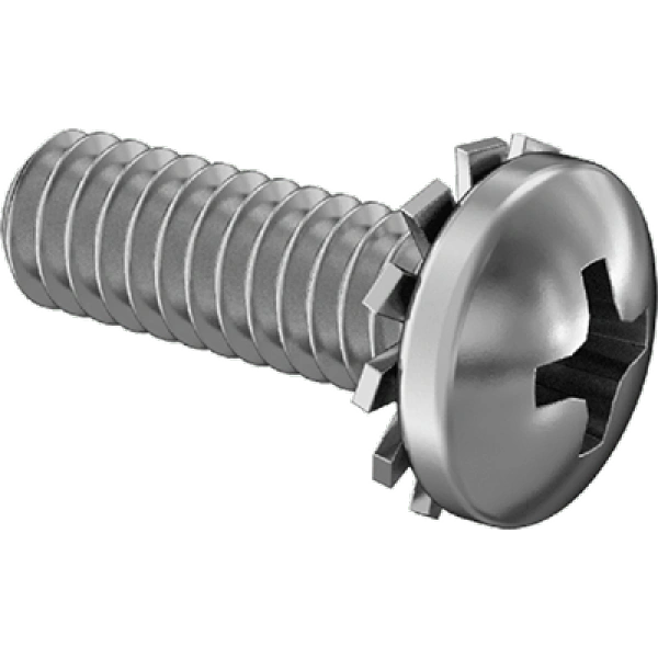 0189FA00002 Steel Pan Head Phillips Screws with External-Tooth Lock Washer