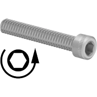 0017FA00008 Left-Hand Threaded 18-8 Stainless Steel Socket Head Screws