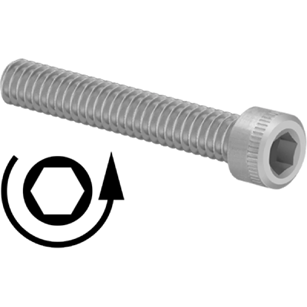 0017FA00007 Left-Hand Threaded 18-8 Stainless Steel Socket Head Screws